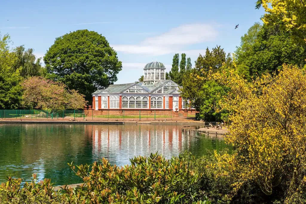 Wolverhampton Greenhouse Reflection Pond Wallpaper