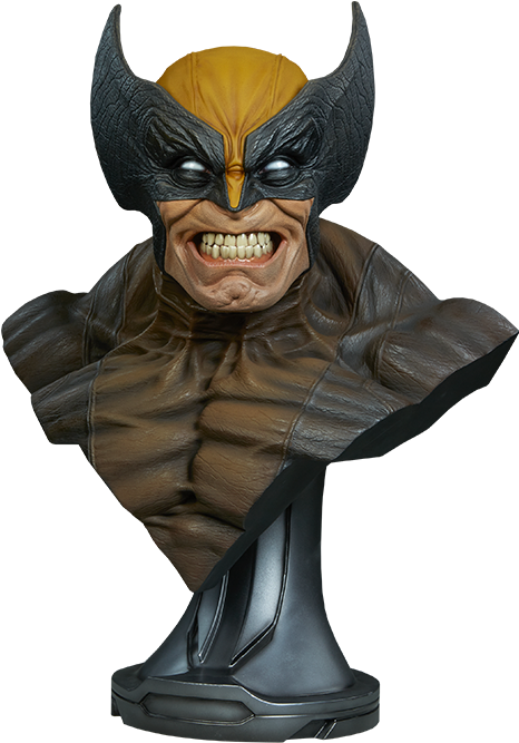 Wolverine Bust Figure Snarl PNG