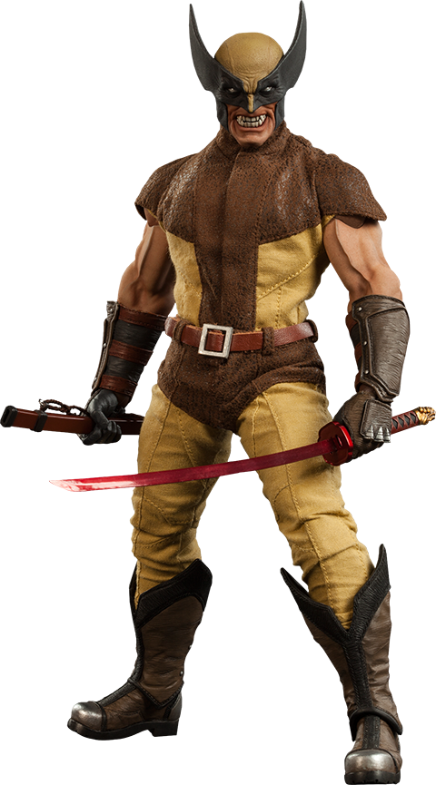 Wolverine Classic Costume Action Pose PNG