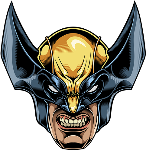 Wolverine Comic Style Mask Artwork PNG