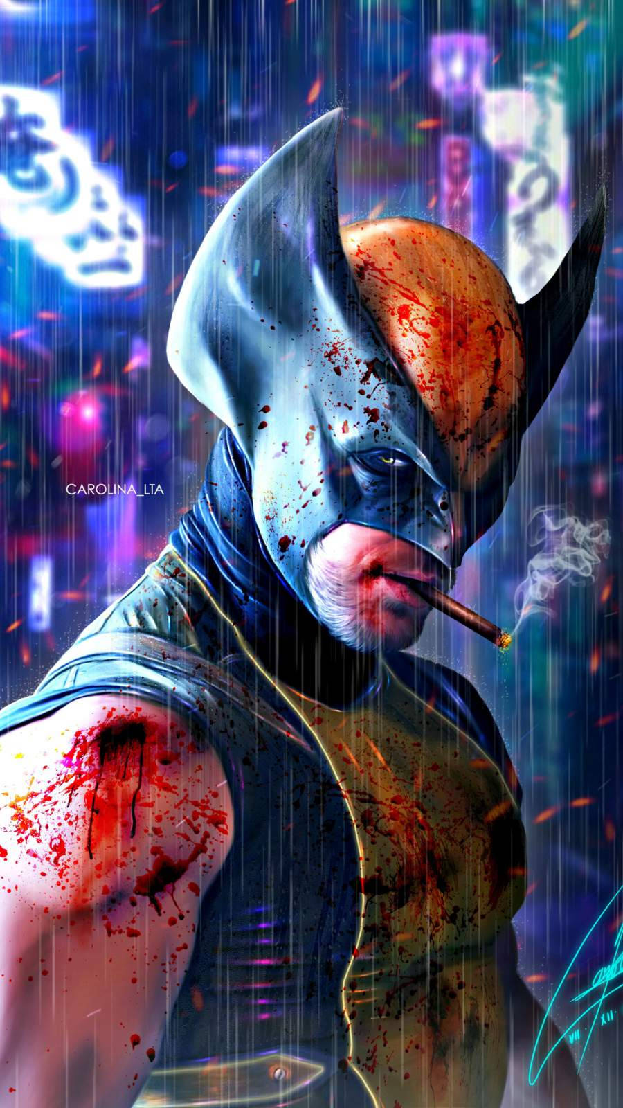 Papelde Parede Wolverine Cyberpunk Para Iphone X. Papel de Parede