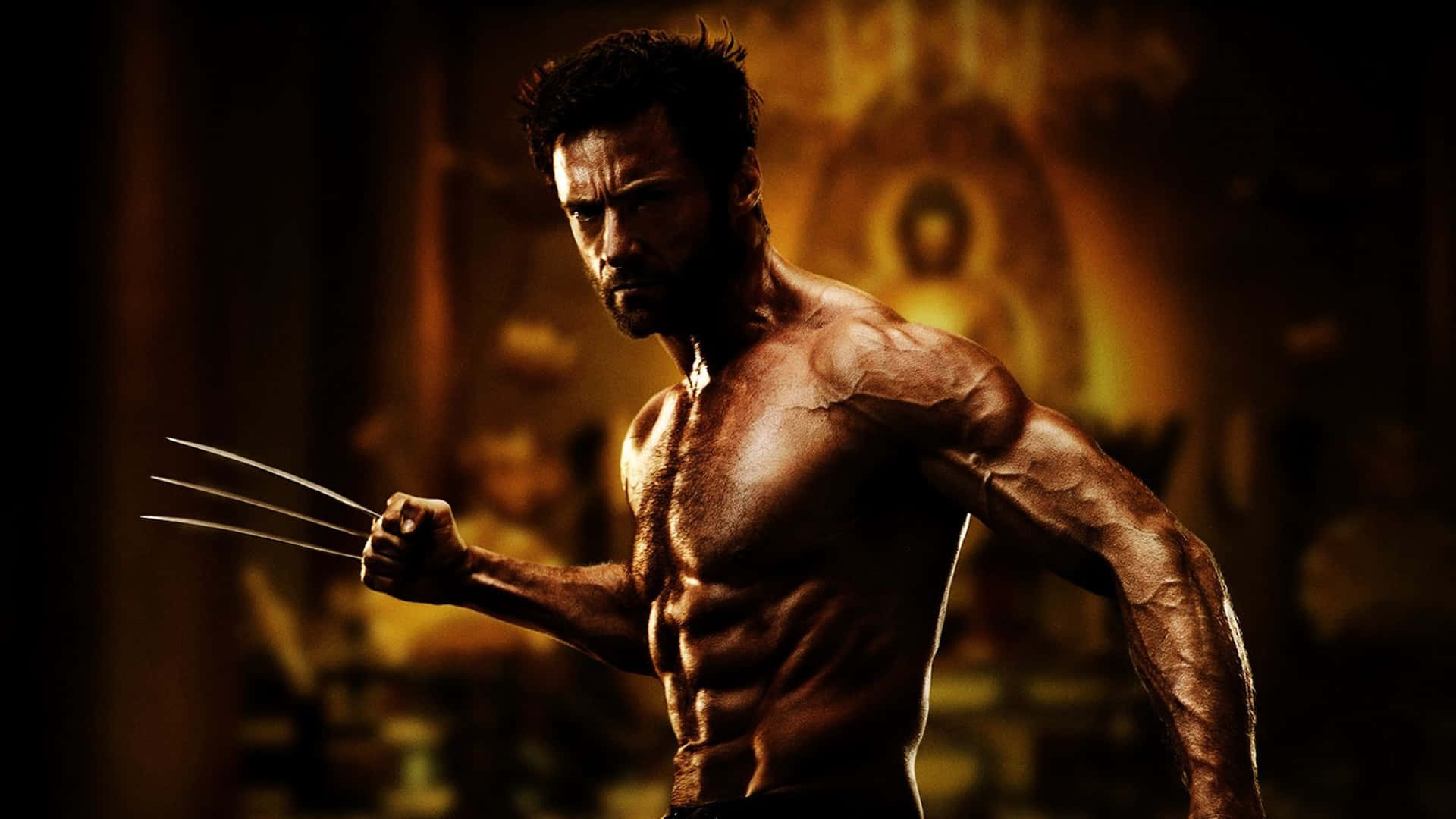 Wolverine, den super helt mutant med Adamantium kløer, er fremhævet i dette tapet Wallpaper