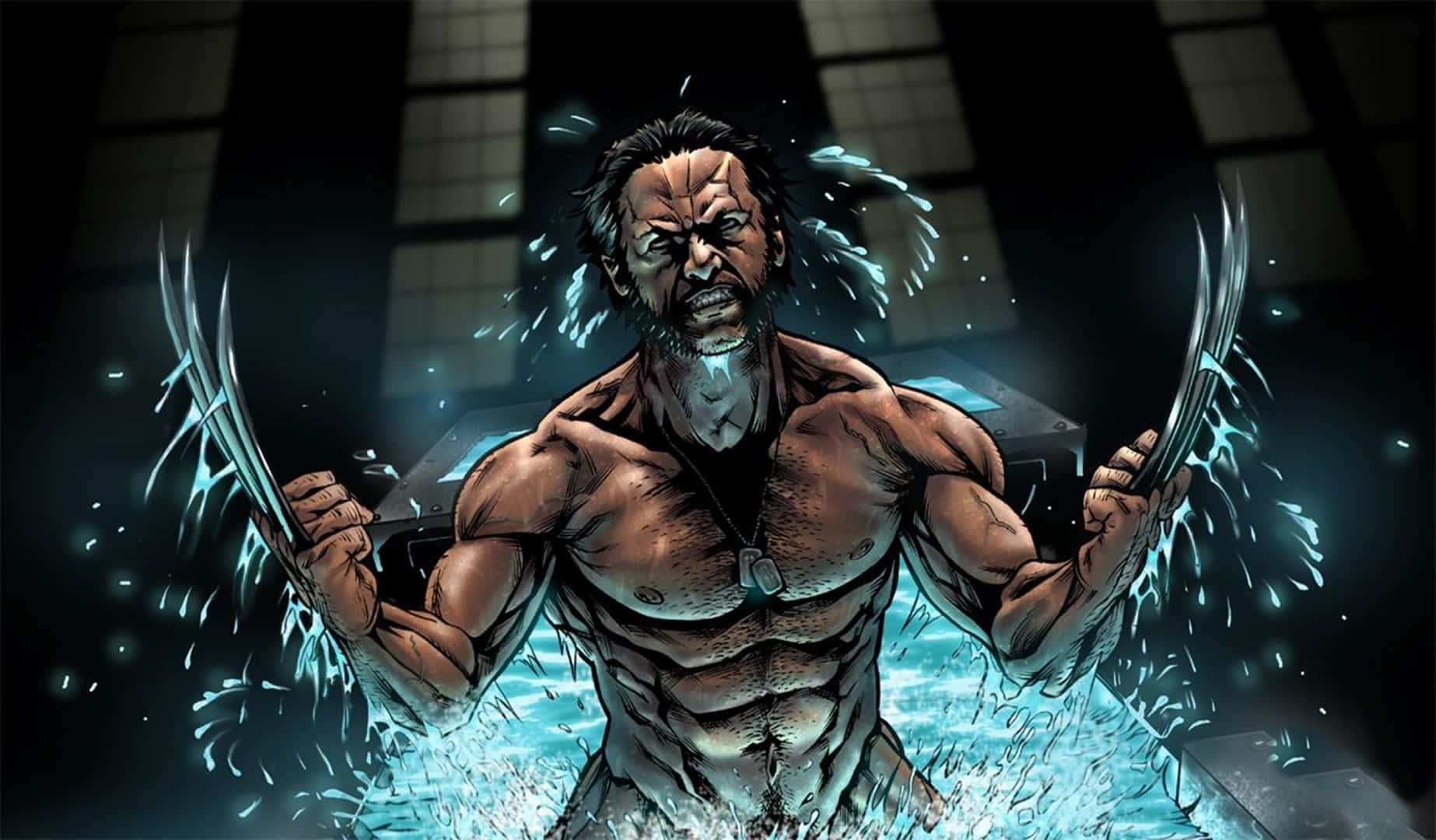 Wolverine, the powerful mutant with superhuman strength Wallpaper