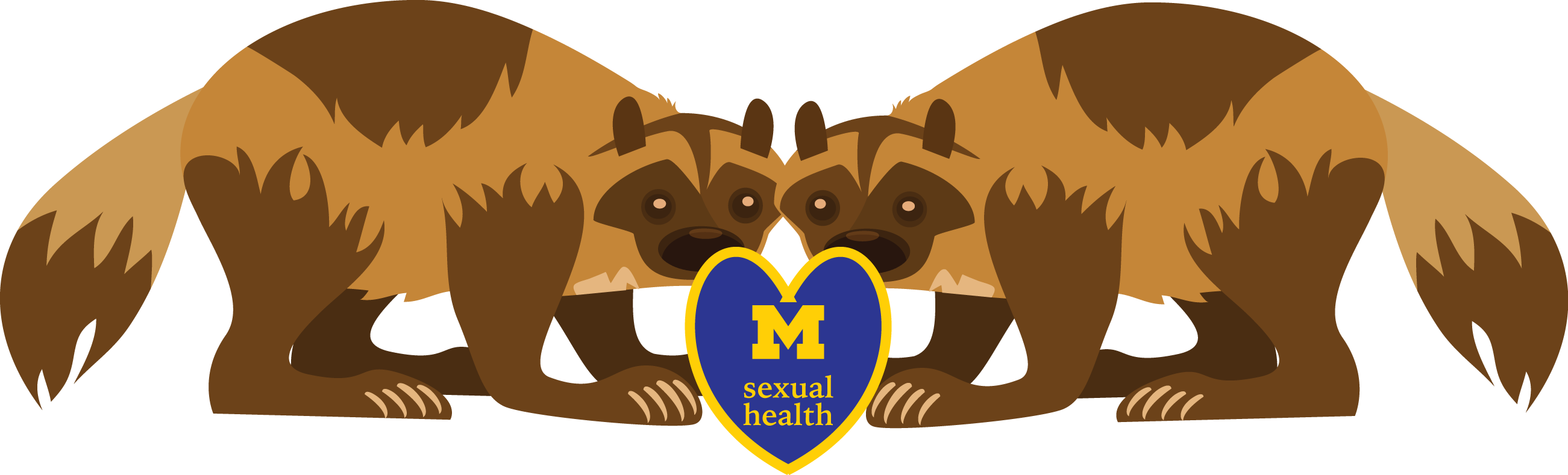 Wolverine Mascot Sexual Health Campaign PNG