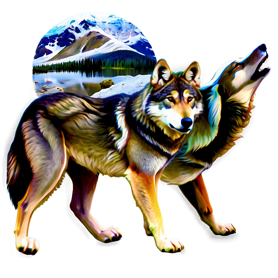 Wolves In Harmony With Nature Png 06242024 PNG