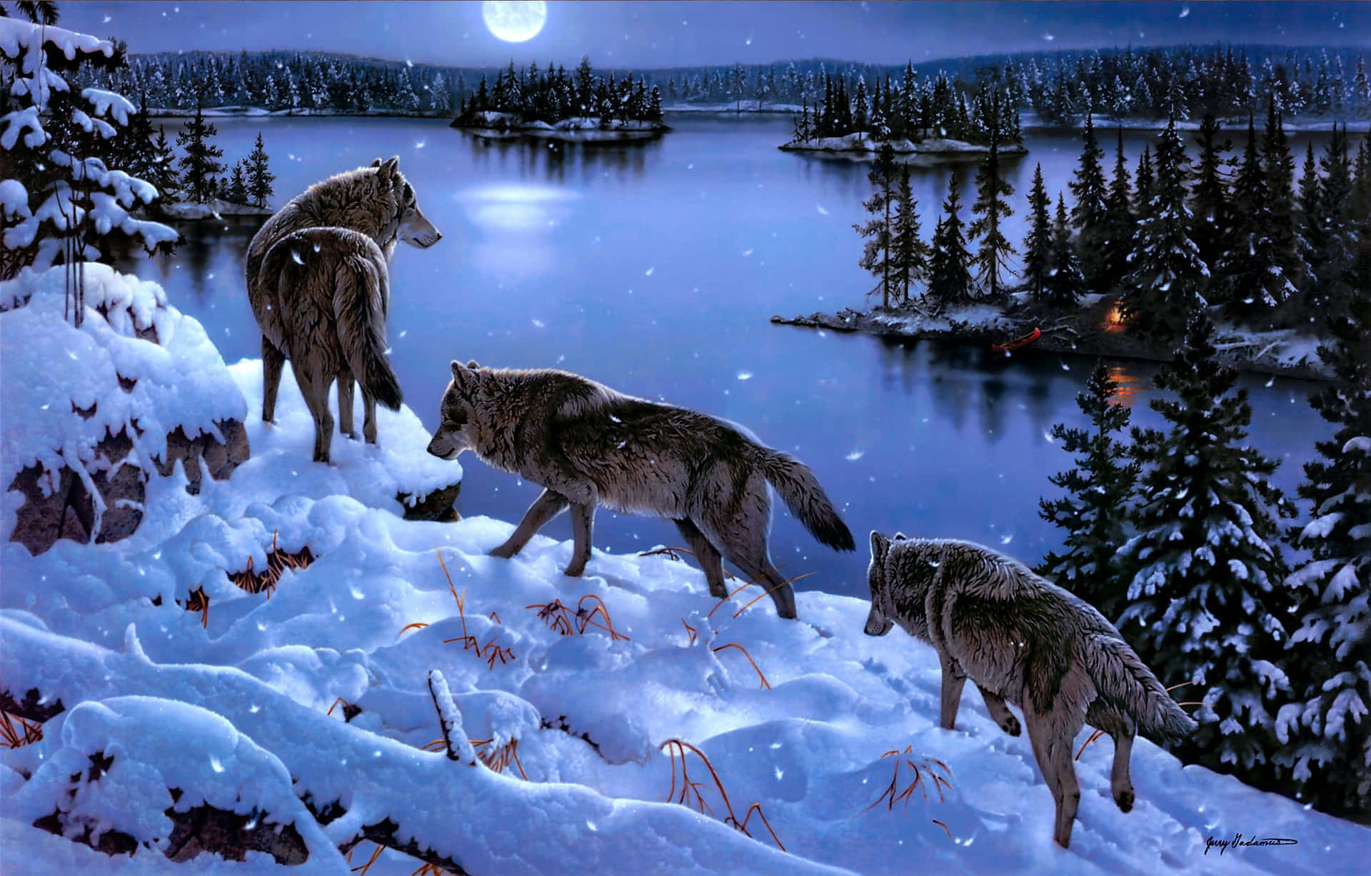 Wolves On Snowy Mountain Picture