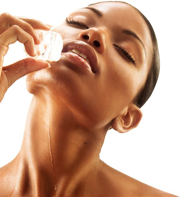 Woman_ Applying_ Facial_ Ice_ Treatment PNG