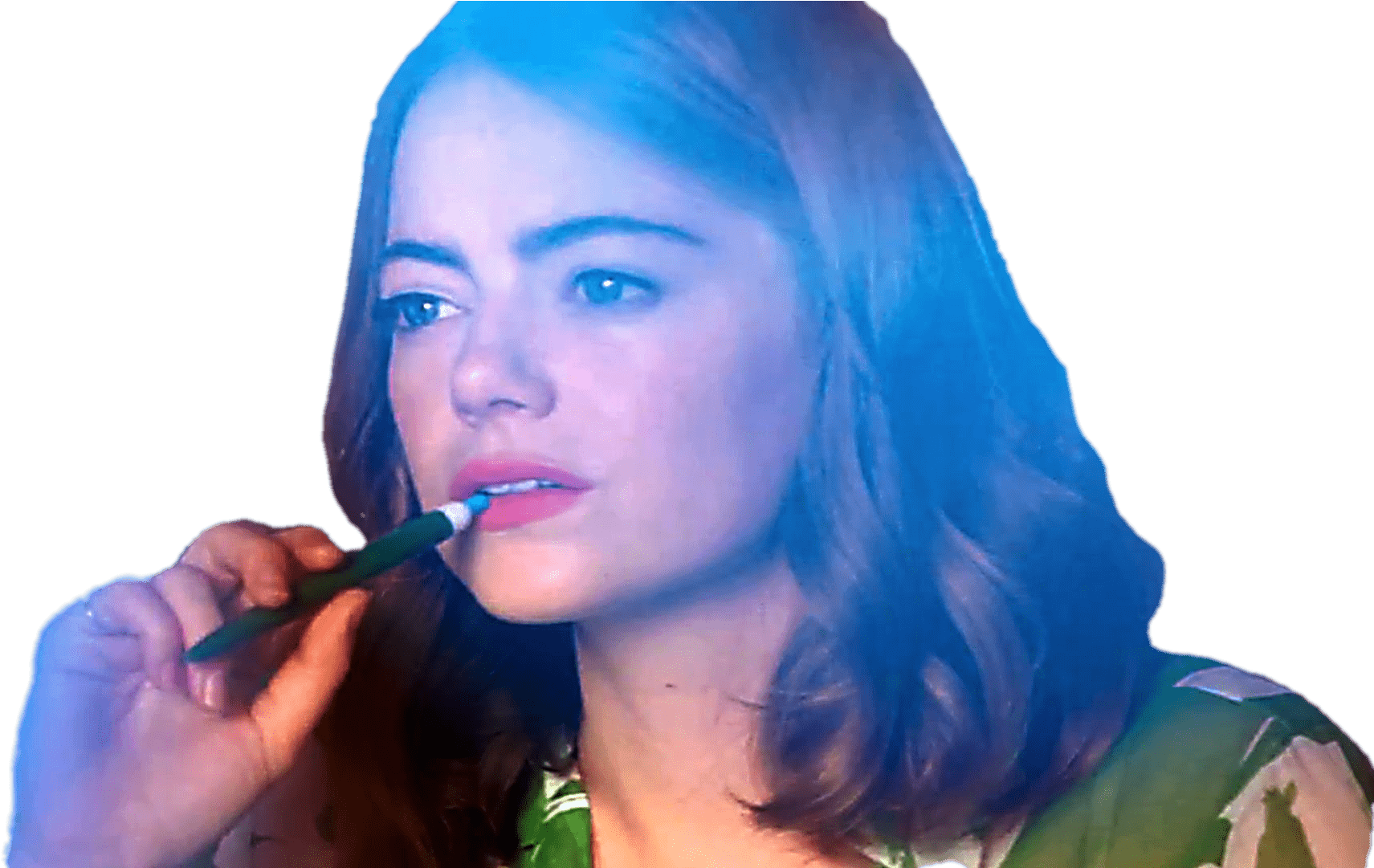 Woman Applying Lipstick PNG