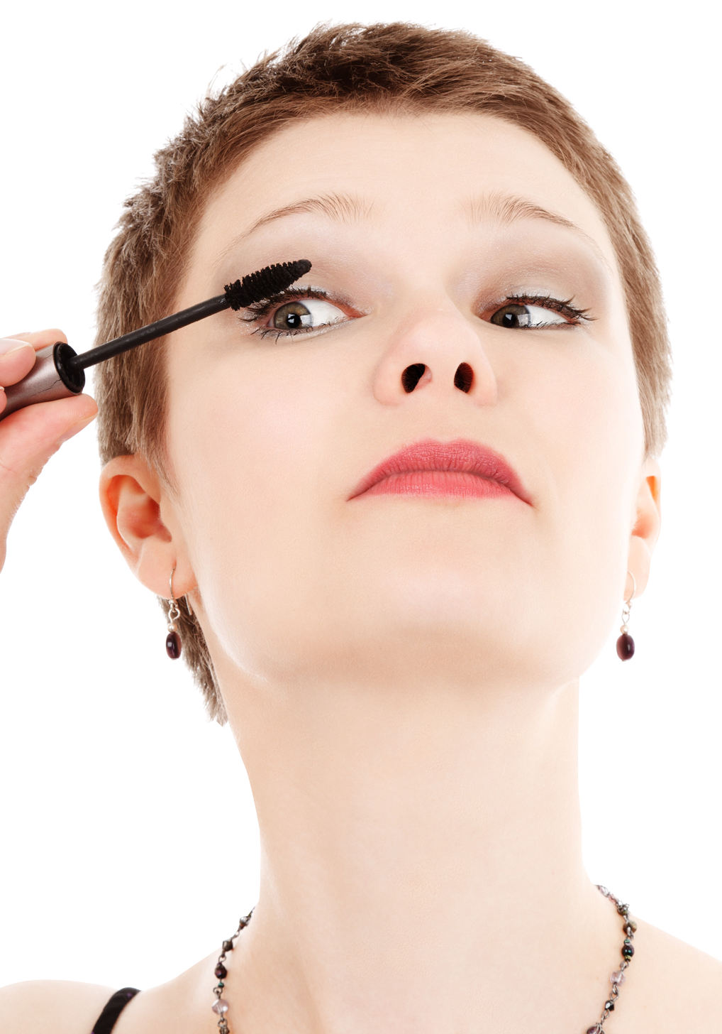 Woman Applying Mascara PNG