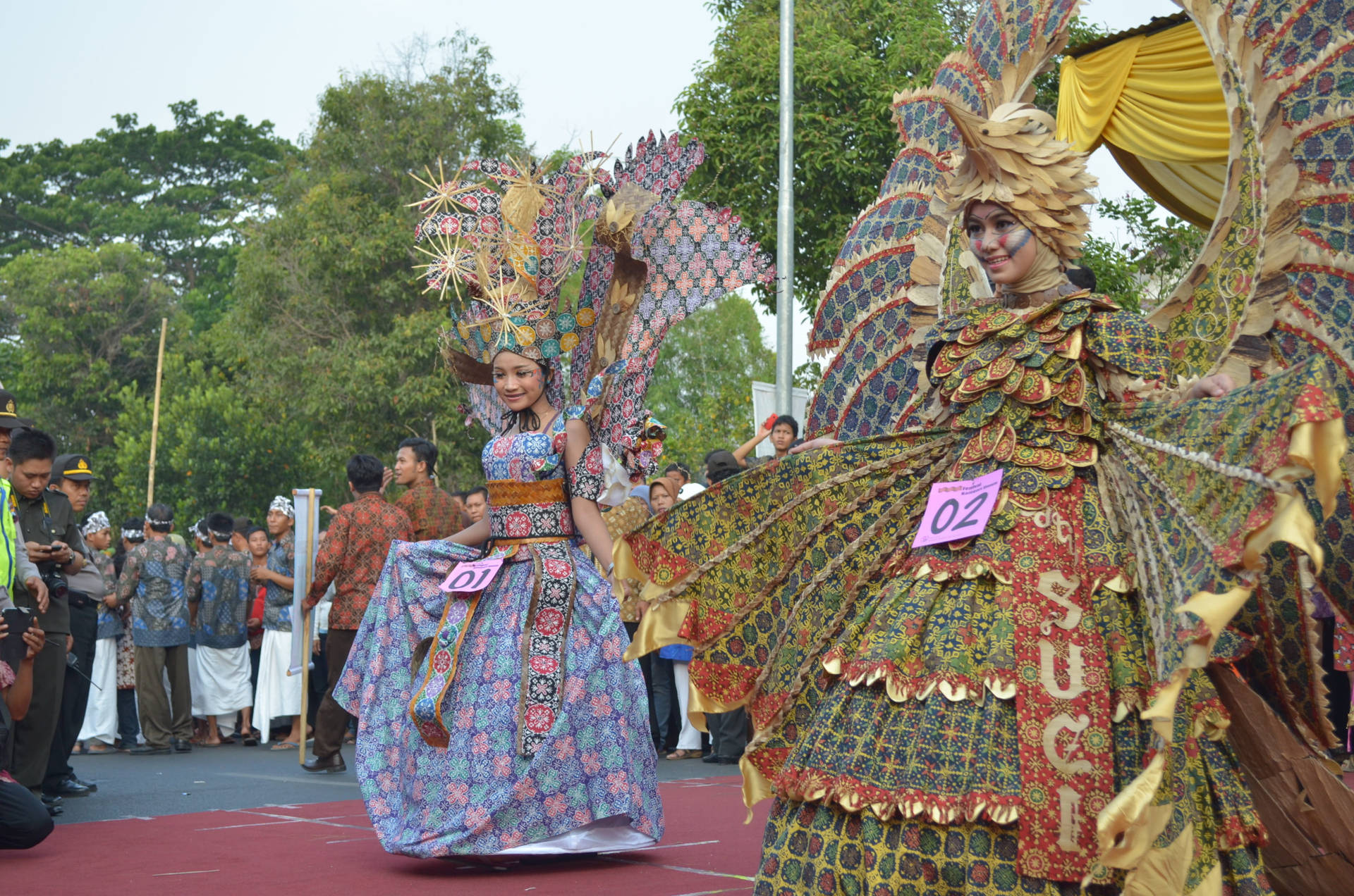 Woman Batik Dress Contest Background