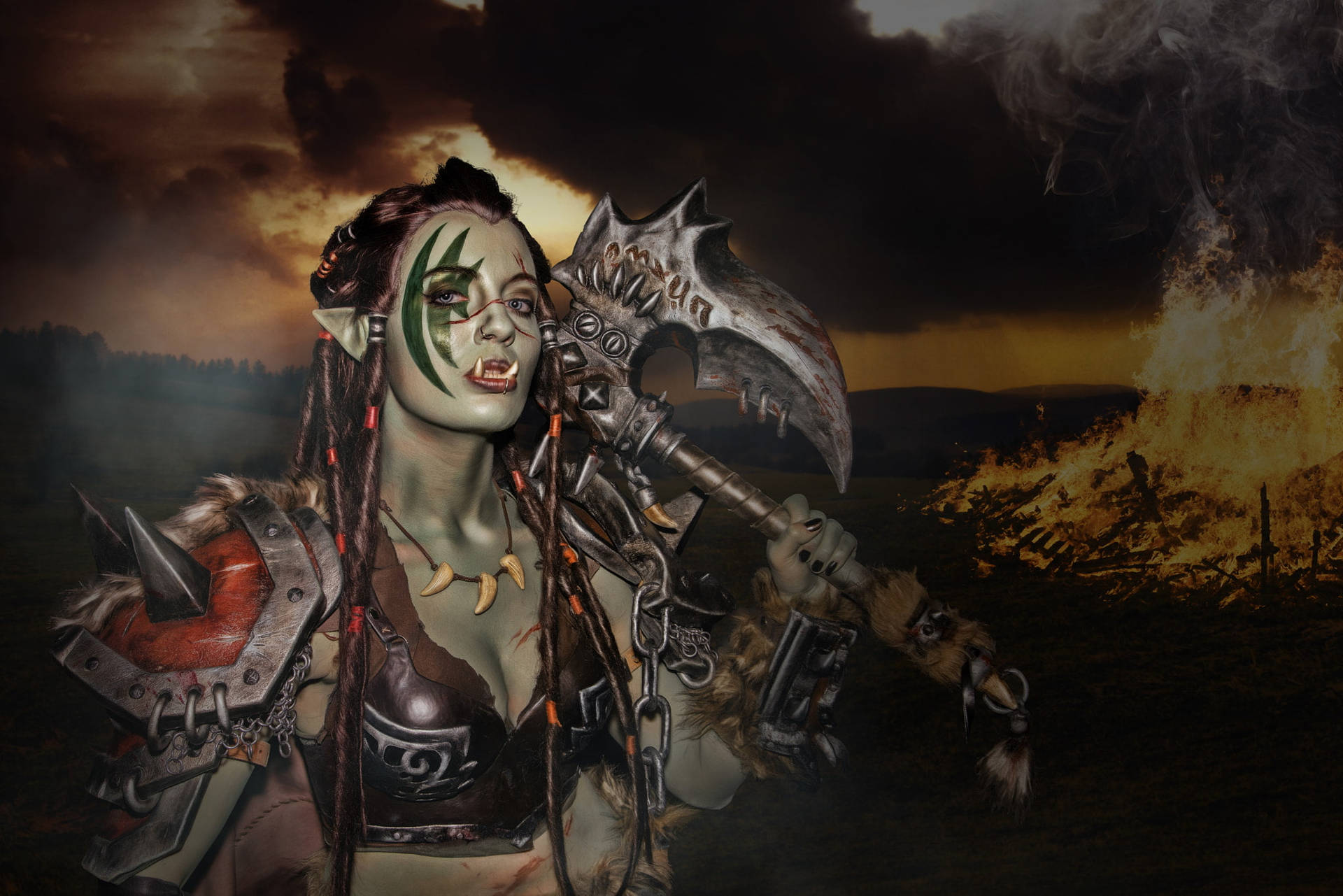 Woman Beautiful Orc Background