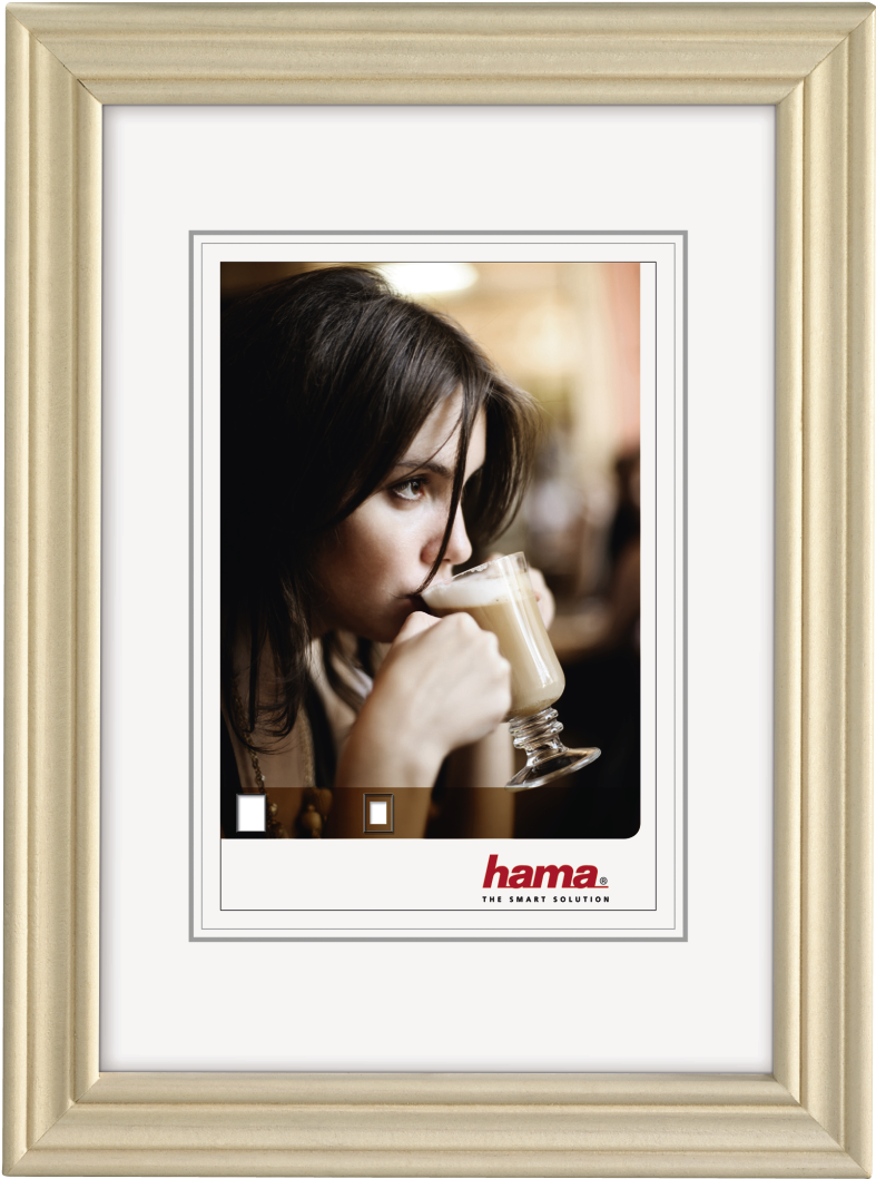 Woman Drinking Coffeein Wooden Frame PNG