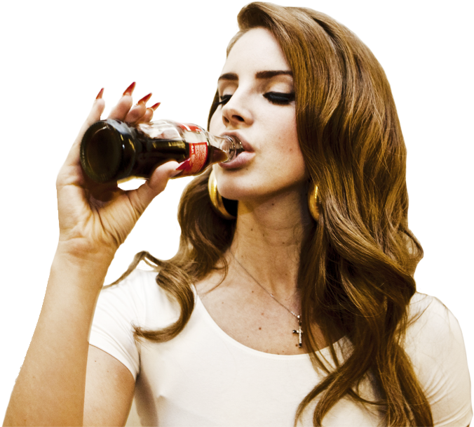 Woman Drinking Cola PNG