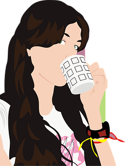 Woman Drinking From Cup PNG