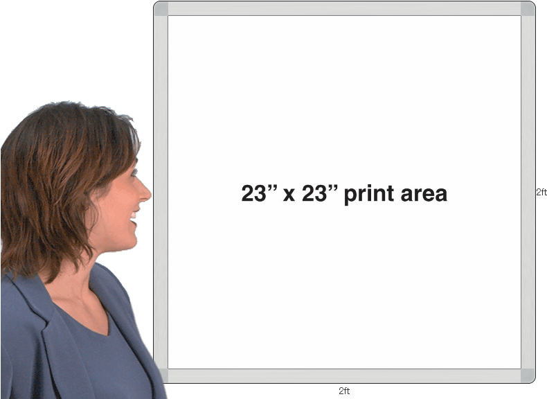 Woman Examining Whiteboard Dimensions PNG