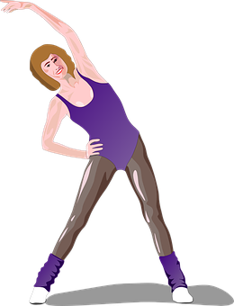 Woman Exercising Stretching Vector PNG