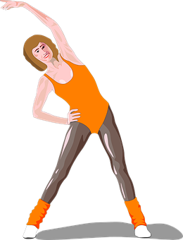 Woman Exercising Vector Illustration PNG