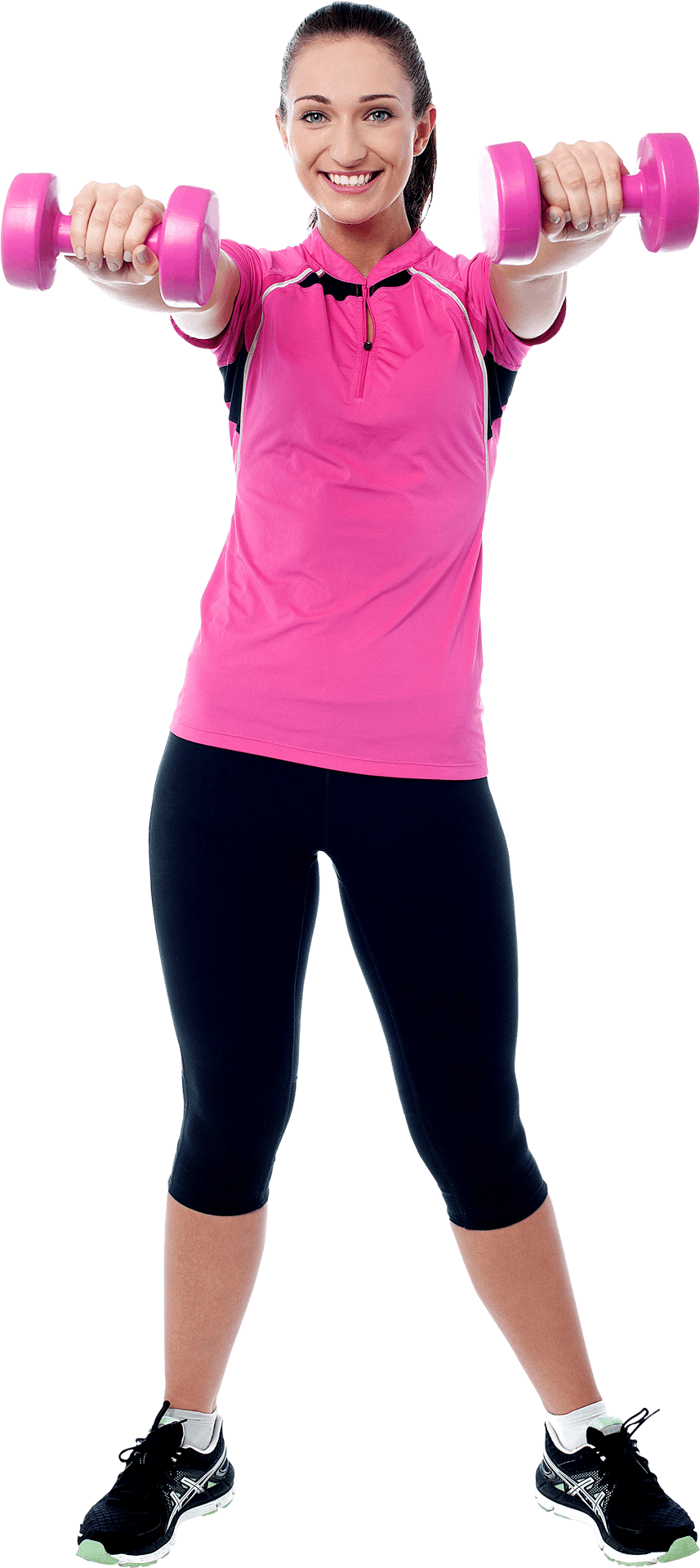 Woman Exercisingwith Dumbbells Fitness Workout PNG