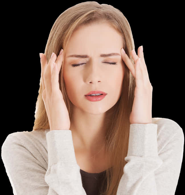 Woman Experiencing Headache PNG