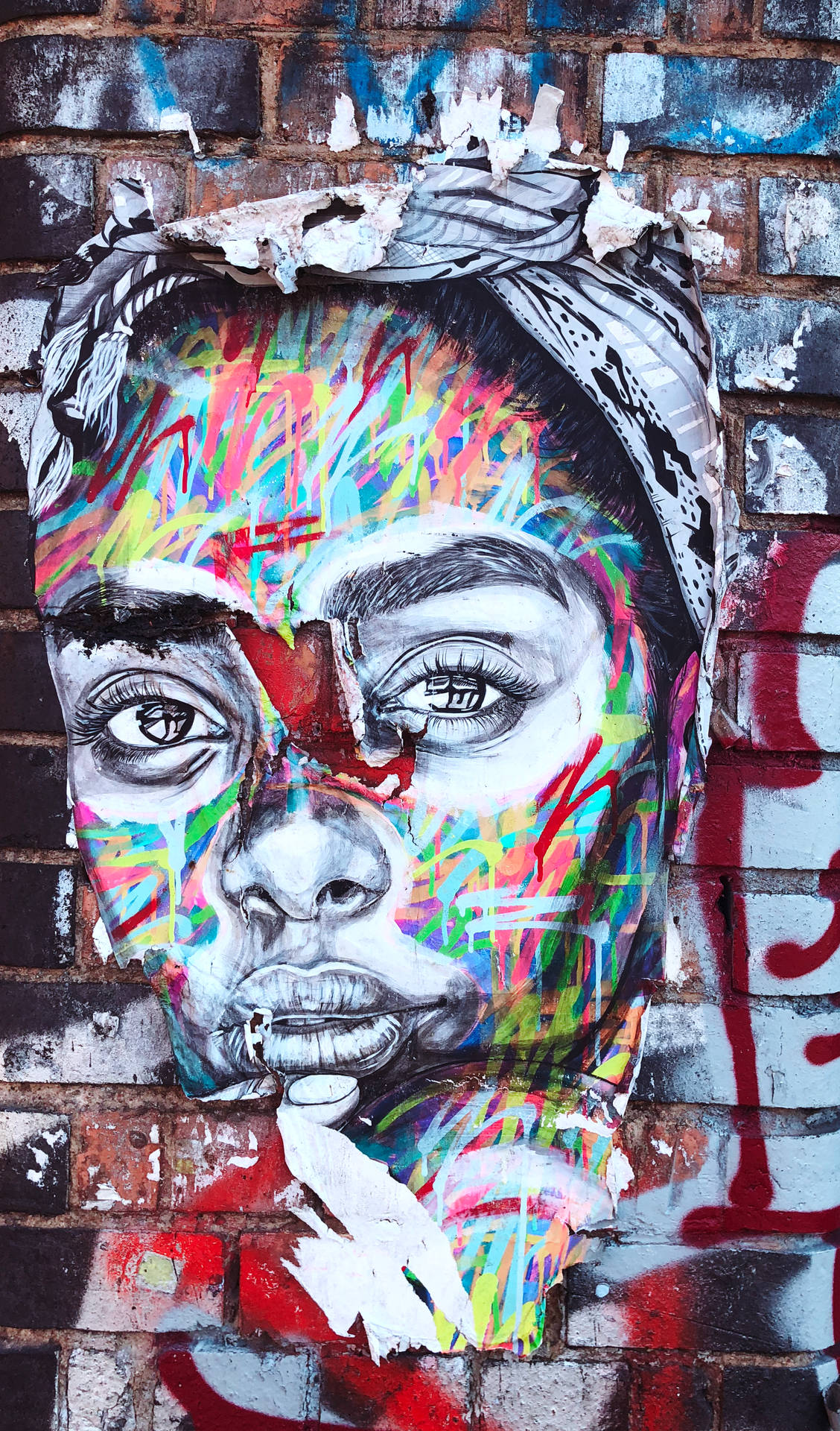 Woman Face Graffiti Street Art