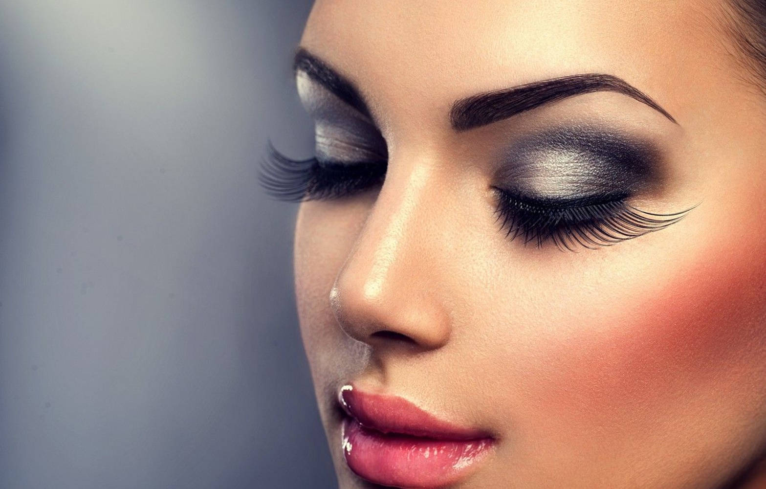 Woman Face Silver Eyeshadow Wallpaper