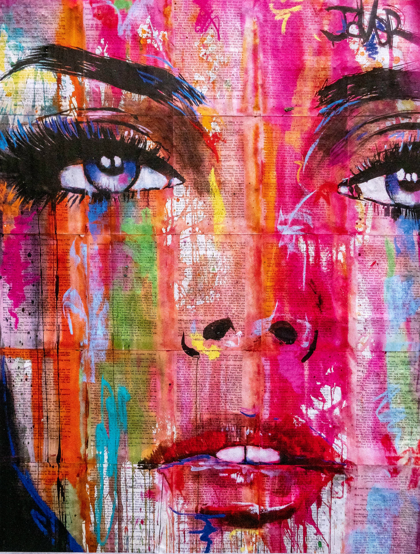Woman Face With Color Pop Art