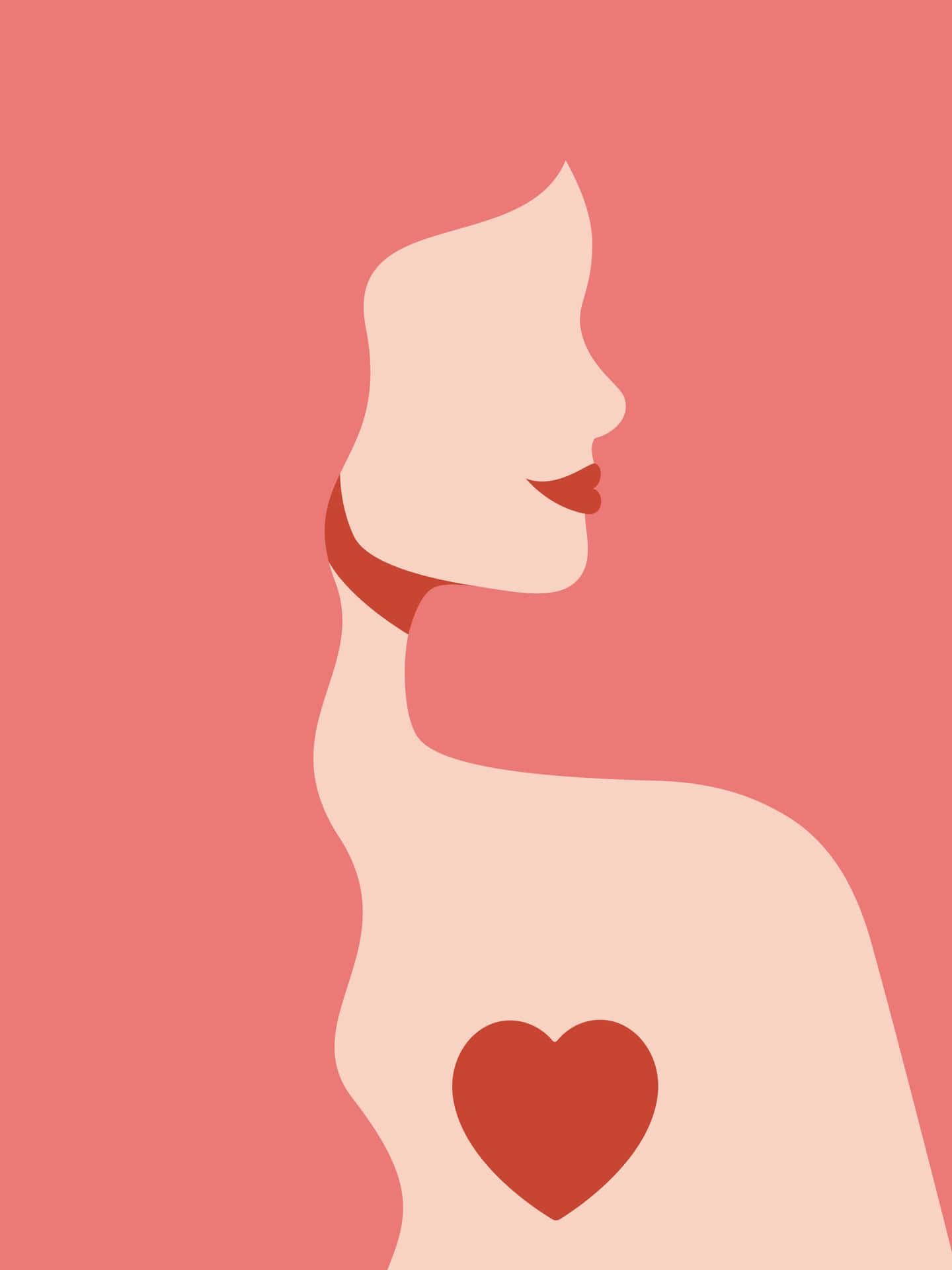 Woman Heart Red PFP Wallpaper