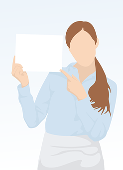 Woman Holding Blank Sign Illustration PNG