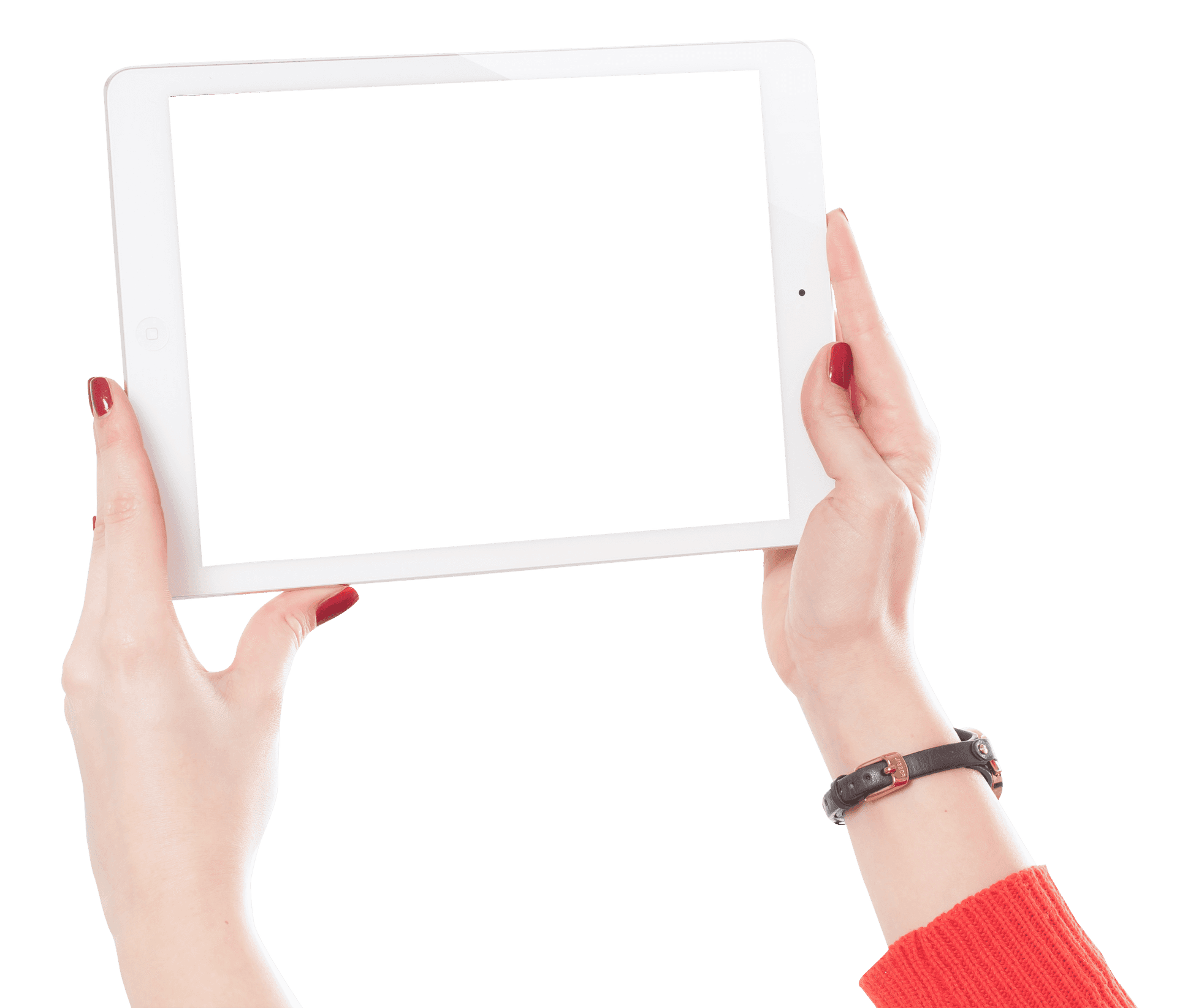 Woman_ Holding_ Tablet_ Frame PNG