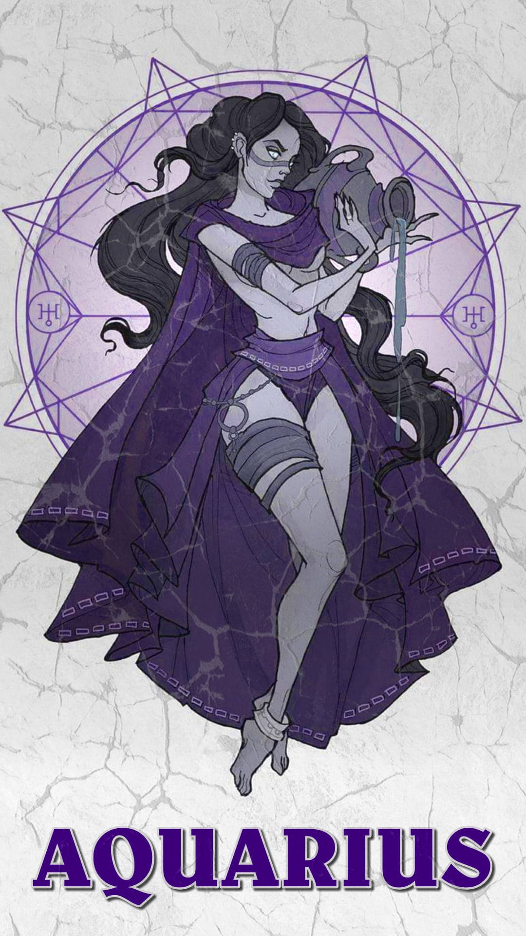 Woman In Purple Aquarius Wallpaper