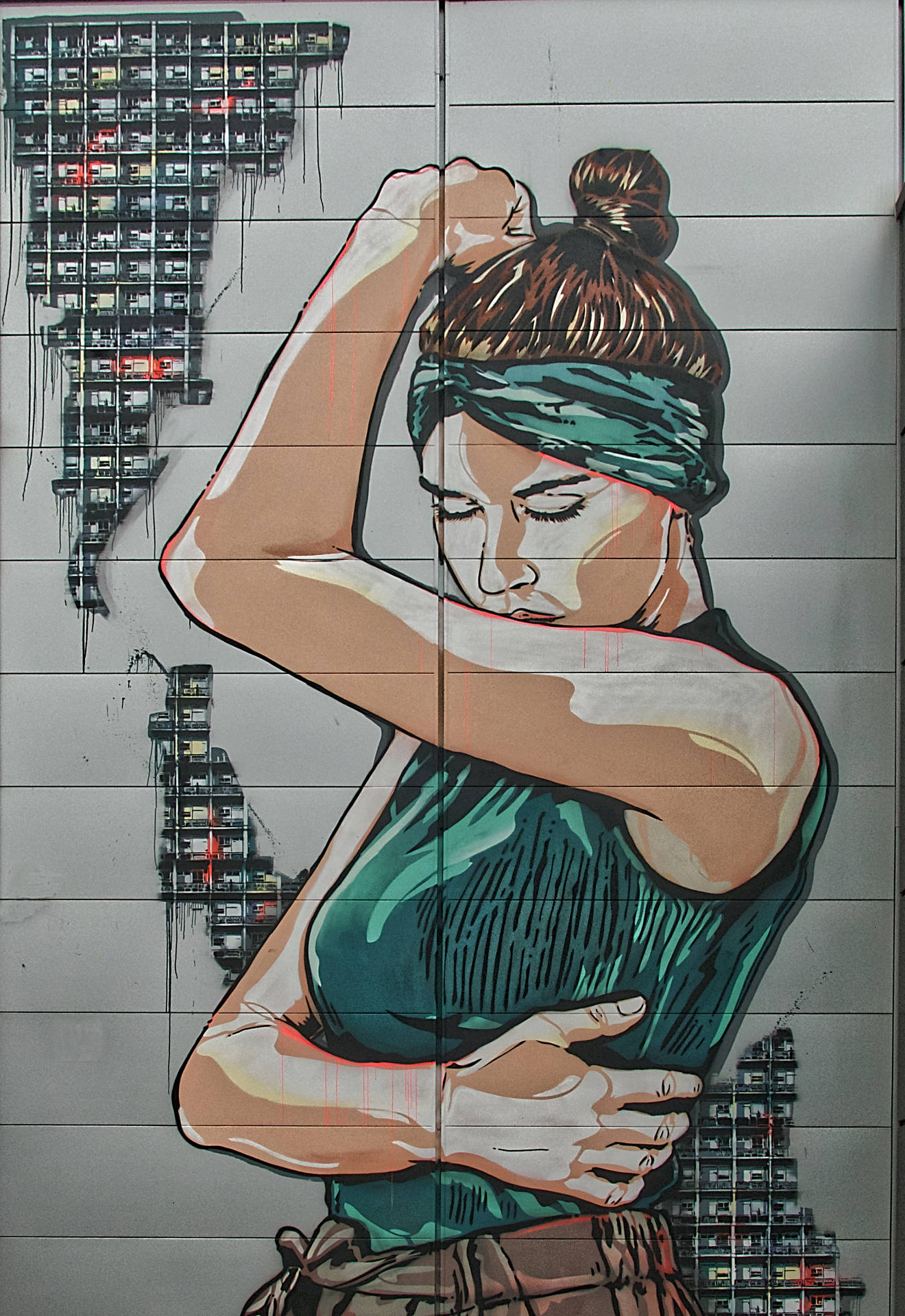 Woman In Teal Street Art