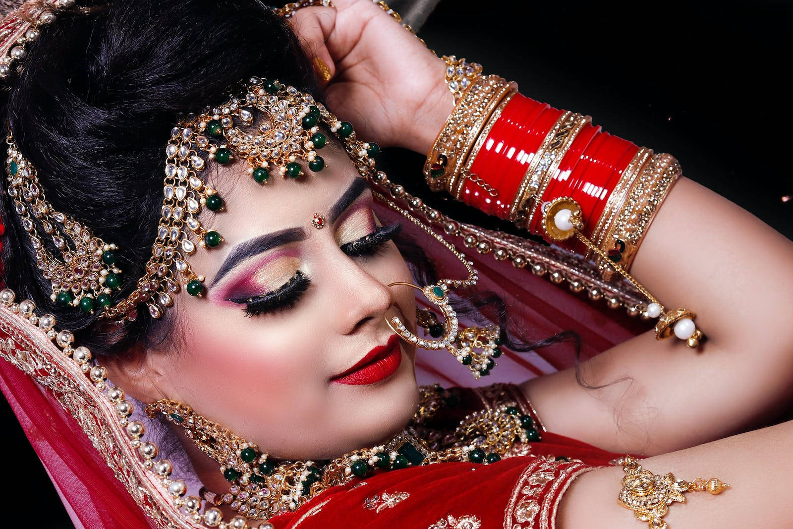 Woman Looking Down Indian Wedding