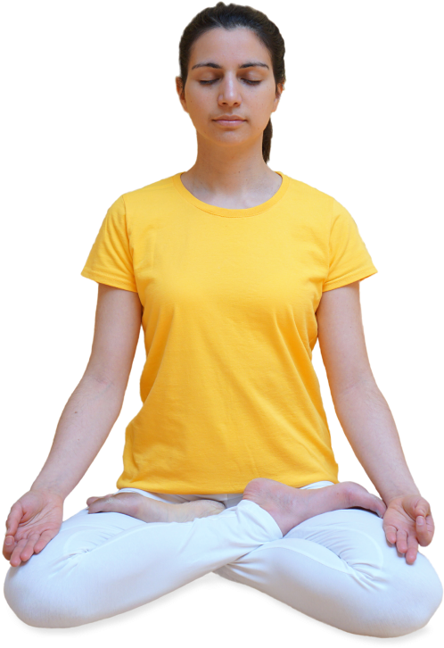 Woman Meditatingin Lotus Position PNG