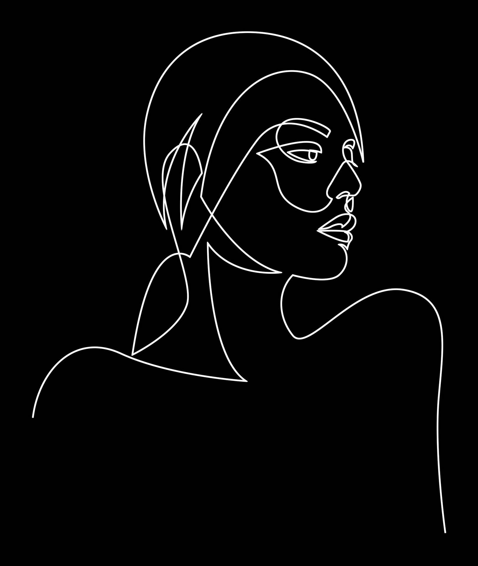Dibujode Una Mujer En Una Sola Línea. Fondo de pantalla