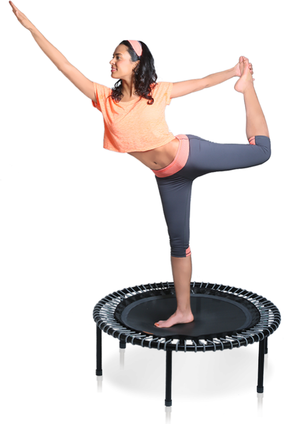 Woman Performing Yoga Poseon Trampoline PNG