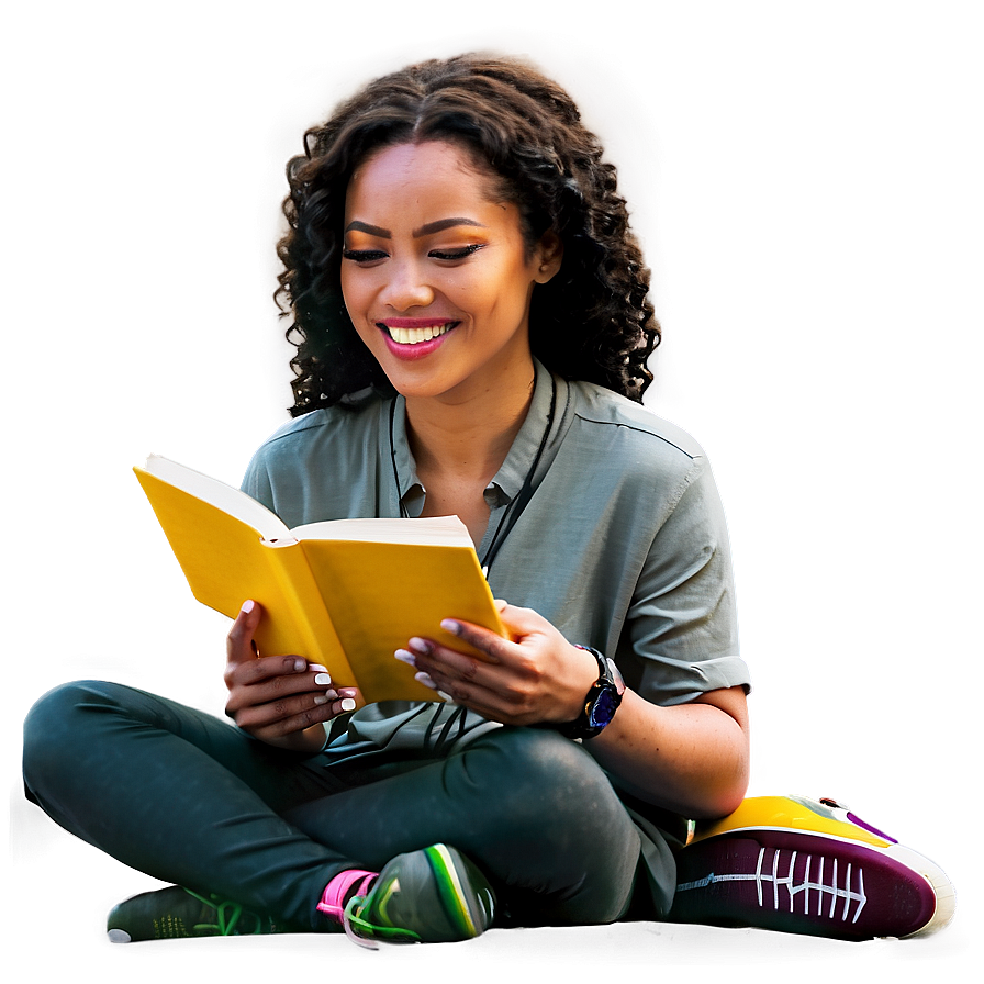 Woman Reading Book Png Pyj35 PNG