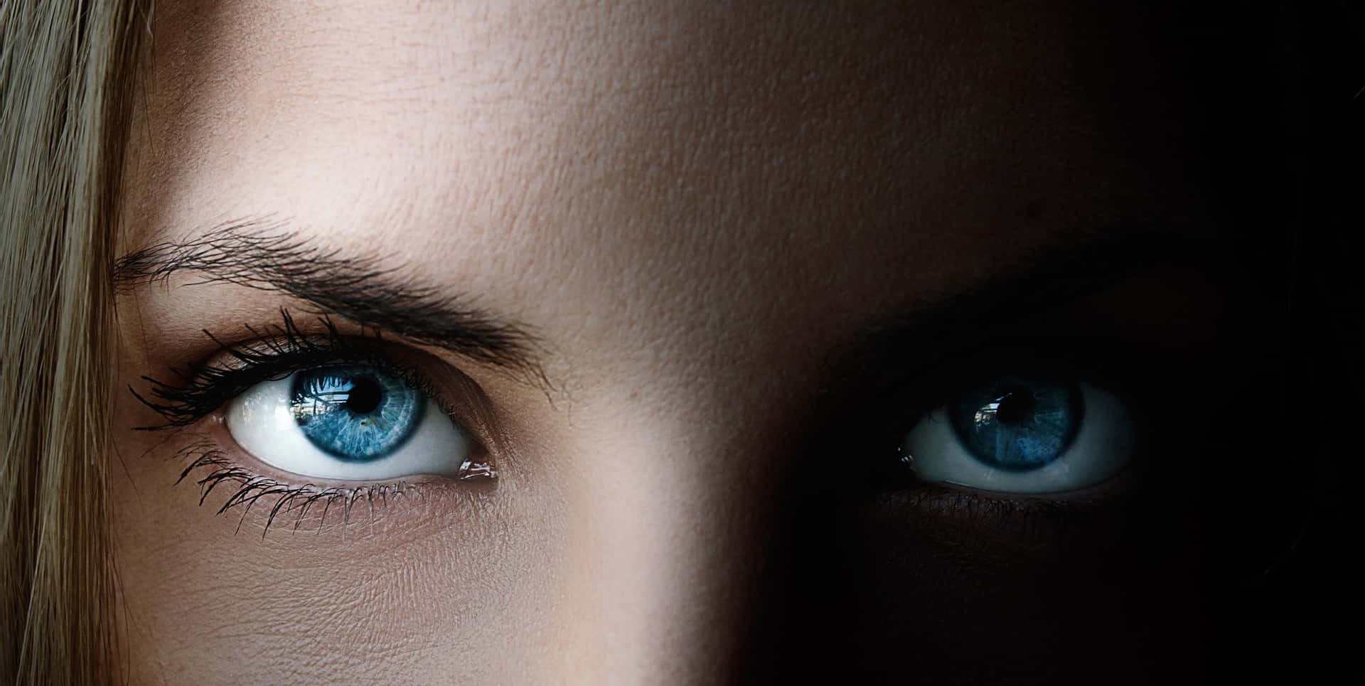 Kvinnasblå Ögon Närporträtt Wallpaper