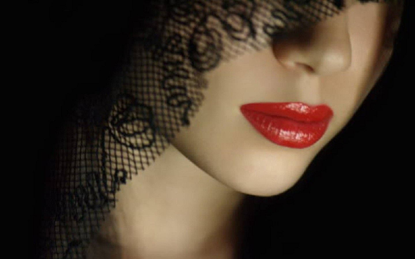 Woman's Red Lips Wallpaper
