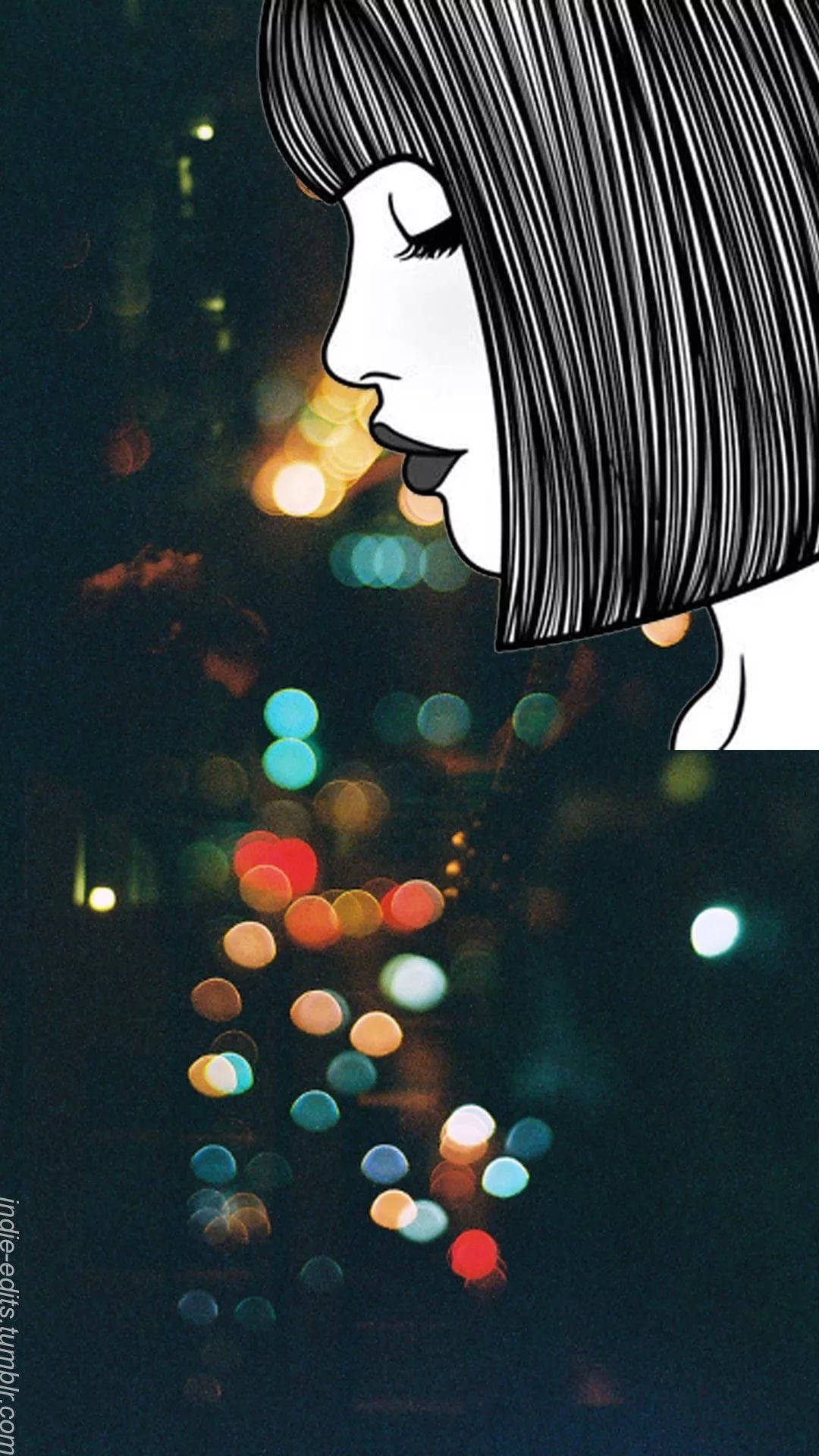 Woman's Side Profile Indie Phone Background