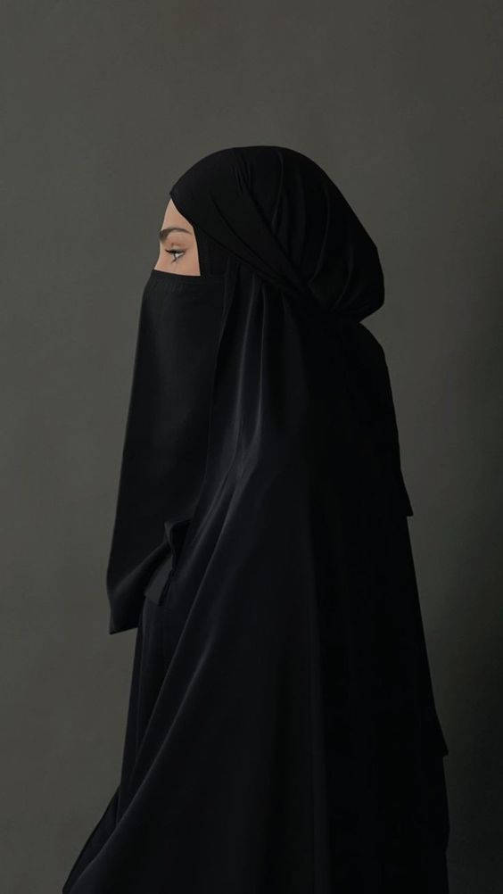 Kvinnai Profil Med Hijab Som Bakgrundsbild För Datorn Eller Mobilen. Wallpaper