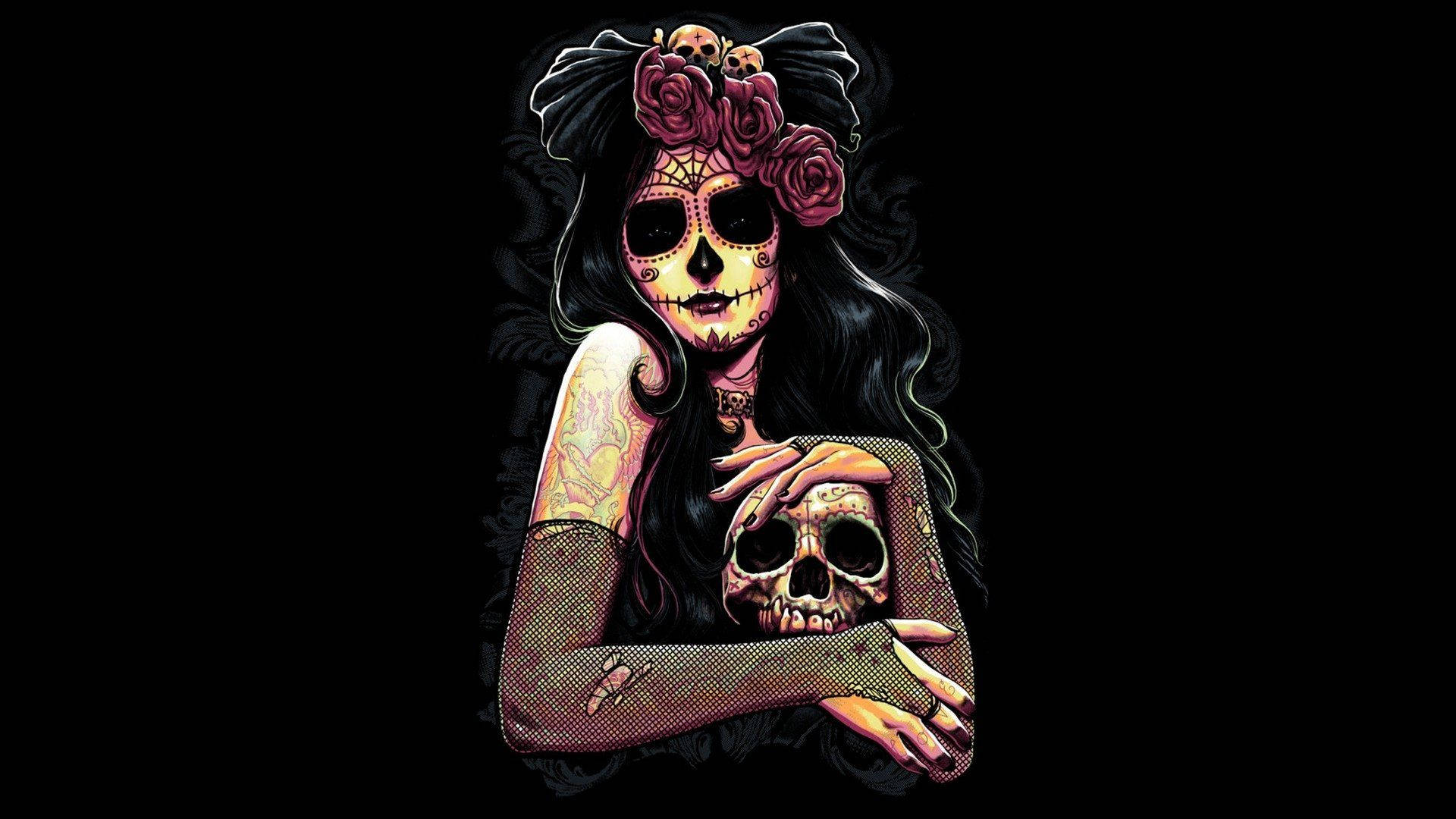 A Mysterious Skull of a Woman Wallpaper