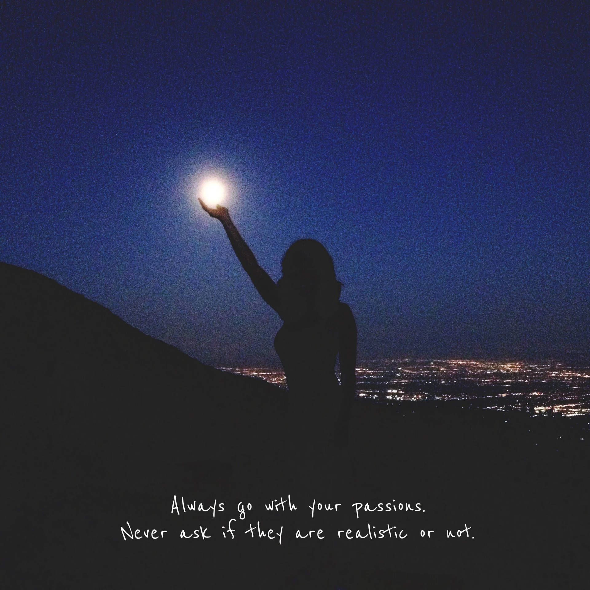 Woman Silhouette With Moon Quotes