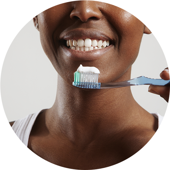 Woman Smiling With Toothbrush PNG