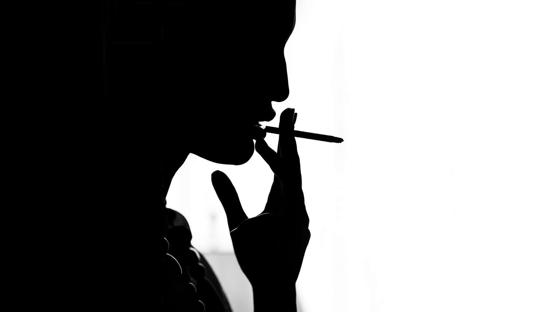 Woman Smoking Silhouette Wallpaper