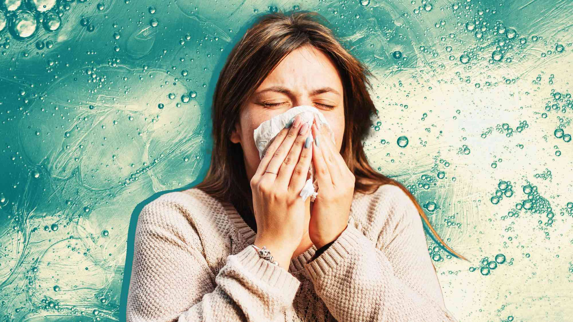 Woman Sneezing Cold Symptoms Wallpaper