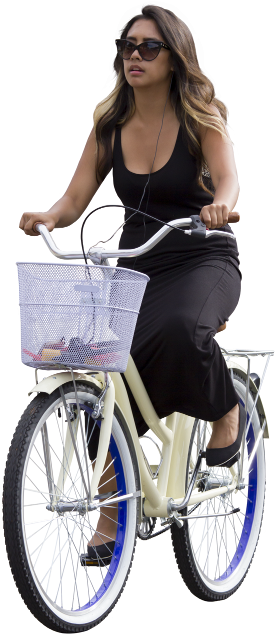 Woman Summer Bike Ride.png PNG