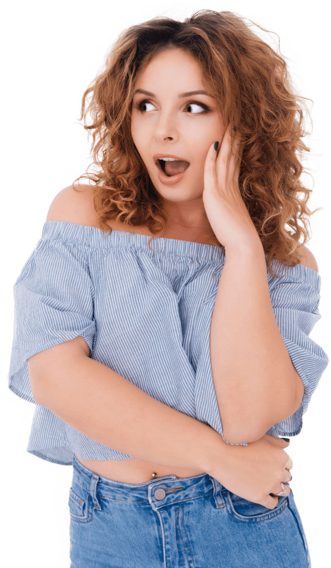 Woman Surprised Expression PNG