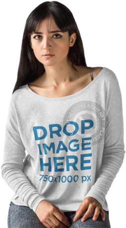 Woman T Shirt Mockup Template PNG