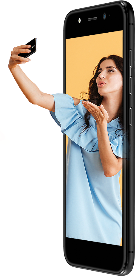 Woman Taking Selfie With Smartphone PNG