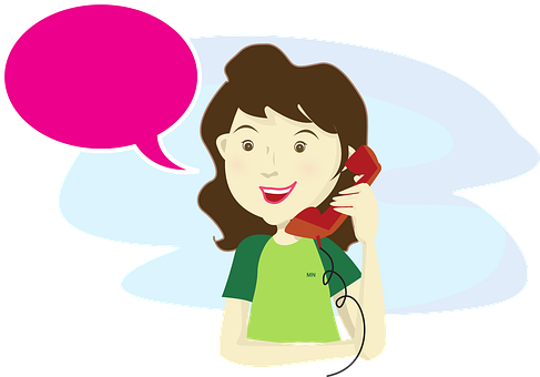 Woman Talkingon Phone Illustration PNG